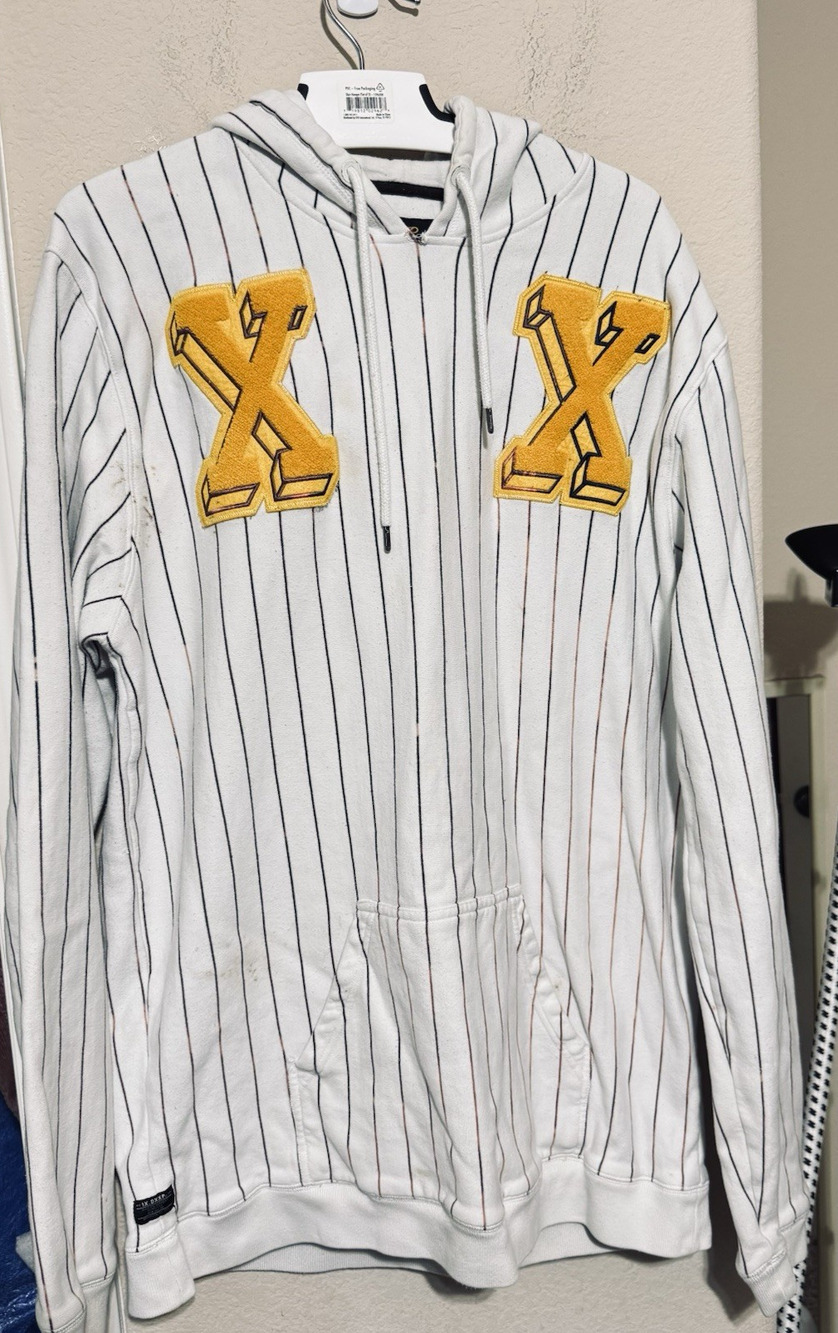 Vintage Y2k 10.Deep X Pullover Hoodie Sweatshirt Mens 3X Pinstripe FLAWS